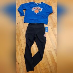 Blue Knicks Sweatshirt and Black Pants Set